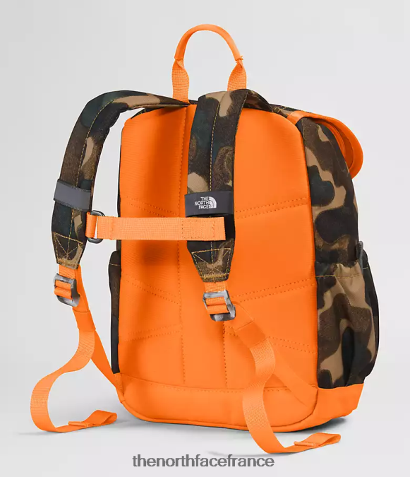 accessoire The North Face enfants sac à dos mini explorateur pour jeunes imprimé texture camouflage marron utilitaire/mandarine ZPZRD396
