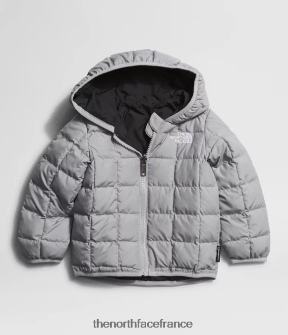 vêtements The North Face bébé veste à capuche réversible thermoball mélanger le gris ZPZRD638