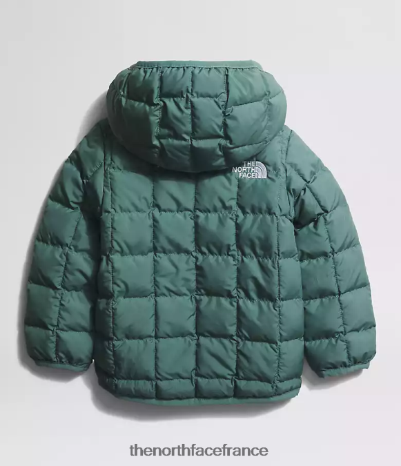 vêtements The North Face bébé veste à capuche réversible thermoball sauge noire ZPZRD636