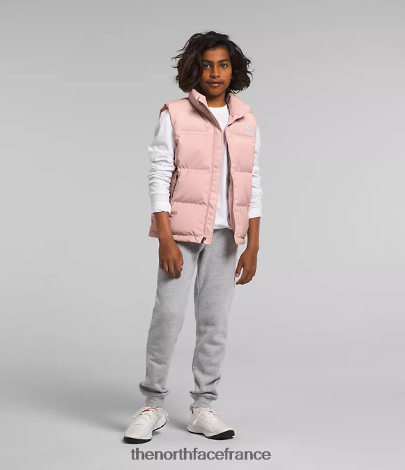 vêtements The North Face enfants gilet nuptse rétro 1996 mousse rose ZPZRD188