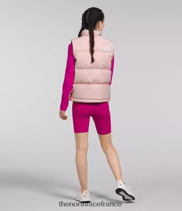 vêtements The North Face enfants gilet nuptse rétro 1996 mousse rose ZPZRD188