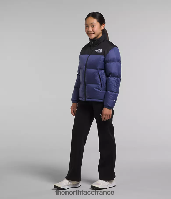 vêtements The North Face enfants veste nuptse rétro 1996 bleu grotte ZPZRD914