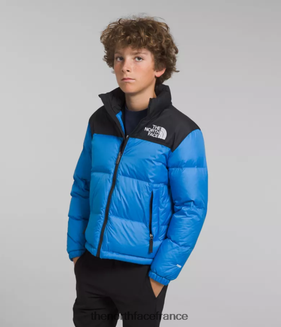 vêtements The North Face enfants veste nuptse rétro 1996 bleu super sonique ZPZRD907