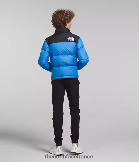 vêtements The North Face enfants veste nuptse rétro 1996 bleu super sonique ZPZRD907