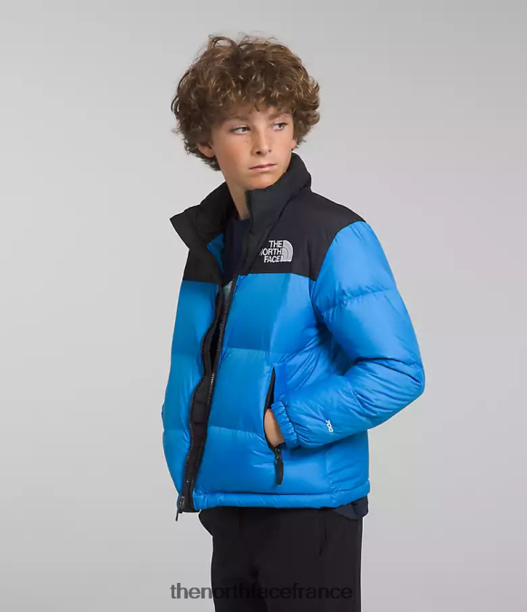 vêtements The North Face enfants veste nuptse rétro 1996 bleu super sonique ZPZRD907