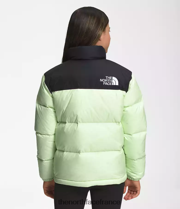 vêtements The North Face enfants veste nuptse rétro 1996 crème au citron vert ZPZRD908