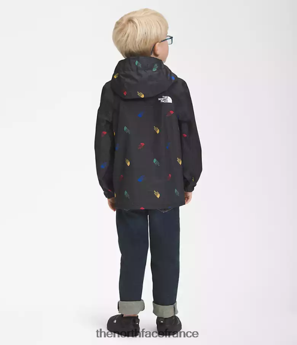 vêtements The North Face enfants veste de pluie Antora tnf noir imprimé grille de logo ZPZRD90