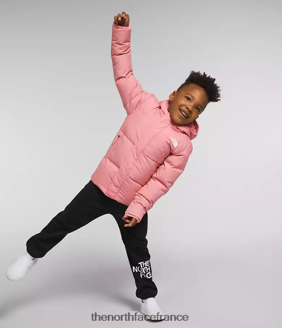 vêtements The North Face enfants doudoune à capuche north rose ombragée ZPZRD862