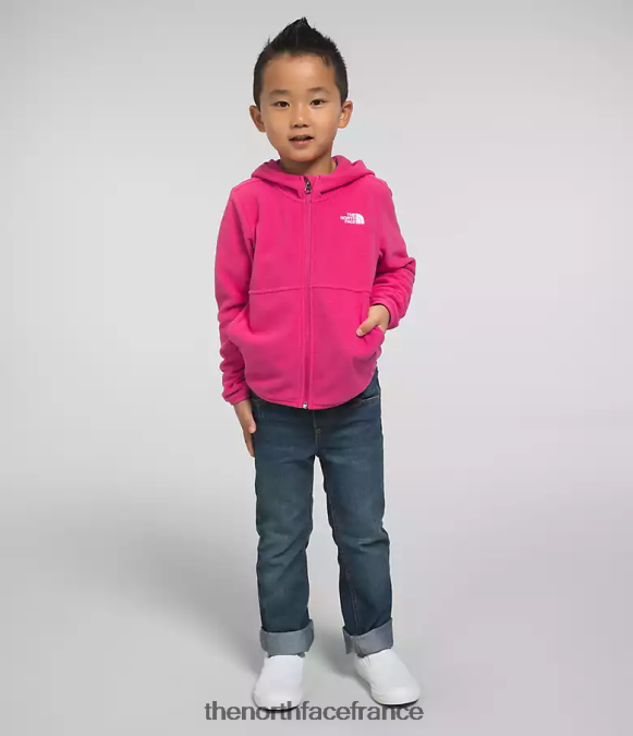 vêtements The North Face enfants sweat à capuche entièrement zippé glacier M. rose ZPZRD692