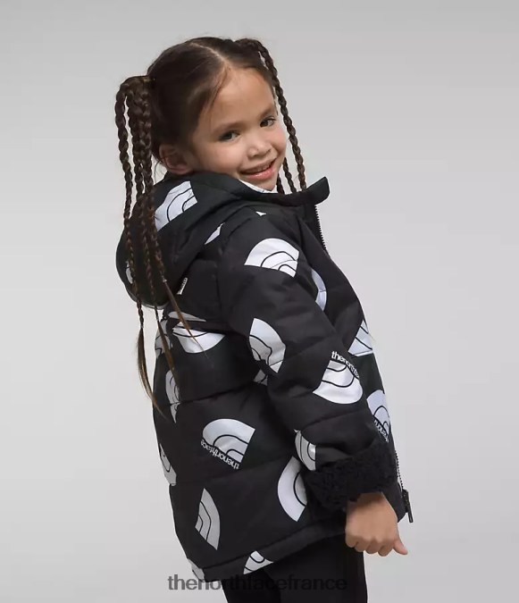 vêtements The North Face enfants veste à capuche réversible à fermeture éclair intégrale mt chimbo logo tnf noir nouvelle génération imprimé ZPZRD634