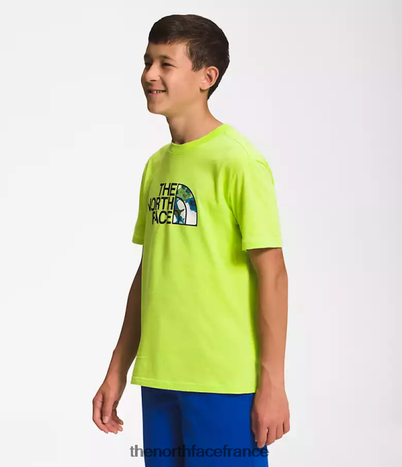 vêtements The North Face enfants t-shirt graphique à manches courtes led jaune/tnf noir/sommet marine ZPZRD1060
