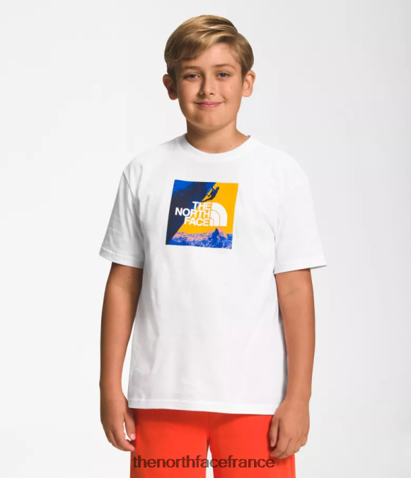 vêtements The North Face enfants t-shirt graphique à manches courtes tnf blanc/or sommet ZPZRD1058