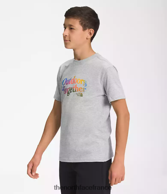 vêtements The North Face enfants t-shirt graphique à manches courtes tnf gris clair chiné/bleu super sonic ZPZRD1059