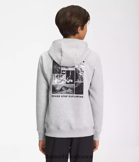 vêtements The North Face enfants sweat à capuche en polaire camp tnf gris clair chiné ZPZRD1102
