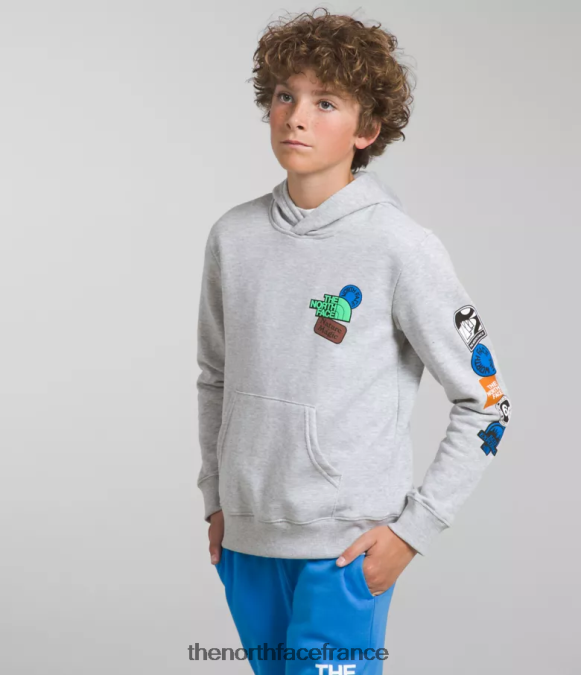 vêtements The North Face enfants sweat à capuche en polaire camp tnf gris clair chiné/bleu optique ZPZRD1108