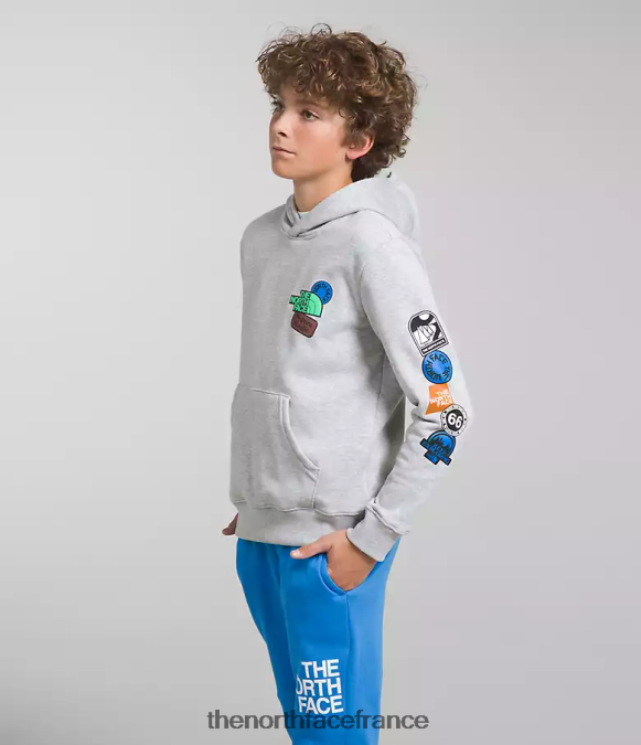 vêtements The North Face enfants sweat à capuche en polaire camp tnf gris clair chiné/bleu optique ZPZRD1108