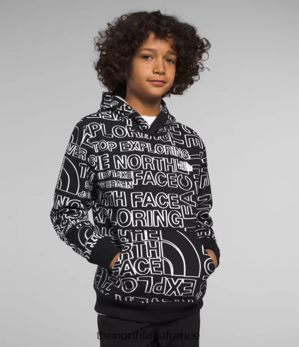 vêtements The North Face enfants sweat à capuche en polaire camp tnf noir marqueur tnf logo imprimé ZPZRD1109