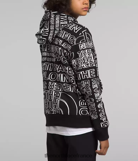 vêtements The North Face enfants sweat à capuche en polaire camp tnf noir marqueur tnf logo imprimé ZPZRD1109