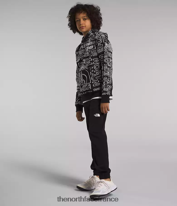 vêtements The North Face enfants sweat à capuche en polaire camp tnf noir marqueur tnf logo imprimé ZPZRD1109