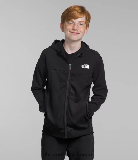 vêtements The North Face enfants sweat à capuche entièrement zippé tnf tech tnf noir ZPZRD525