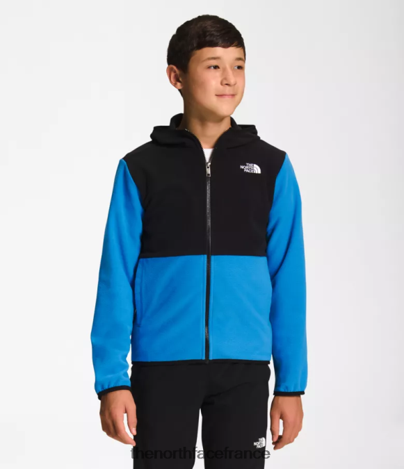 vêtements The North Face enfants veste à capuche entièrement zippée Glacier bleu super sonique ZPZRD522