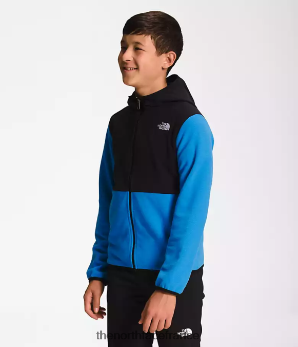 vêtements The North Face enfants veste à capuche entièrement zippée Glacier bleu super sonique ZPZRD522