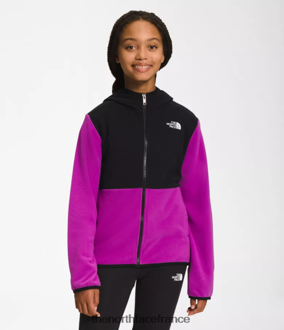 vêtements The North Face enfants veste à capuche entièrement zippée Glacier fleur de cactus violet ZPZRD524