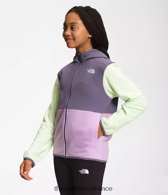 vêtements The North Face enfants veste à capuche entièrement zippée Glacier lupin ZPZRD523