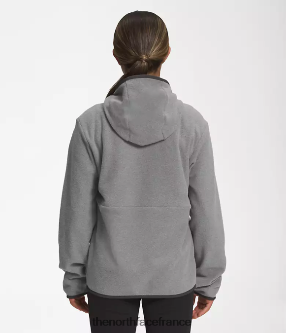 vêtements The North Face enfants veste à capuche entièrement zippée Glacier tnf gris moyen chiné ZPZRD519