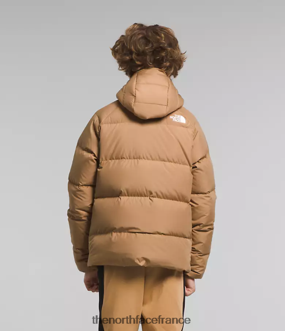 vêtements The North Face enfants doudoune réversible à capuche en duvet beurre d'amande ZPZRD819