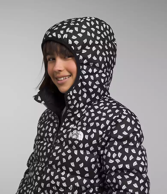 vêtements The North Face enfants doudoune réversible à capuche en duvet tnf noir tnf mini tirage au sort ZPZRD906