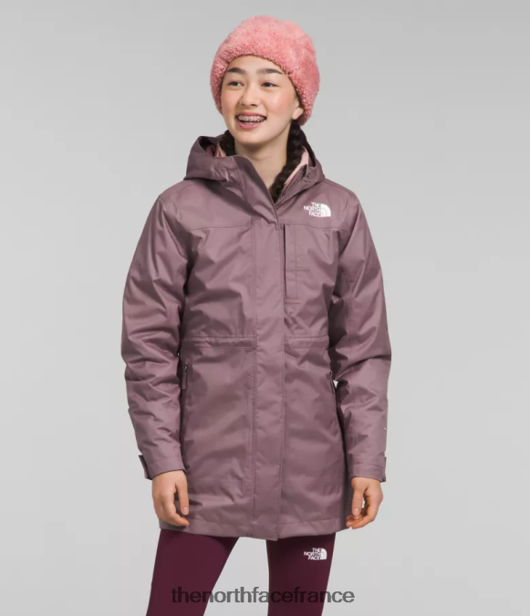 vêtements The North Face enfants triclimate nord vers le bas gris fauve ZPZRD579