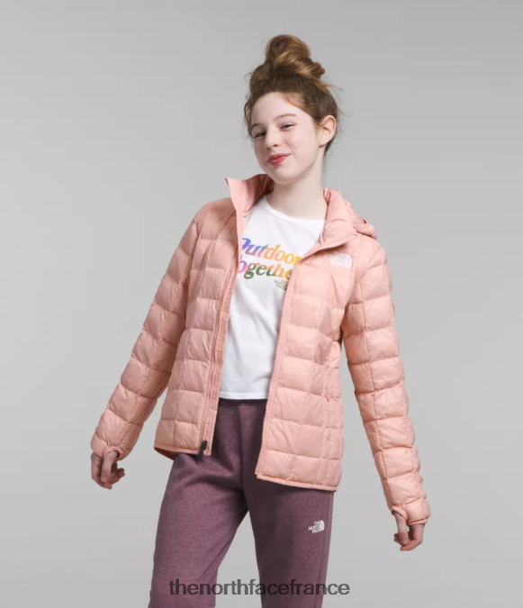 vêtements The North Face enfants veste à capuche thermoball mousse rose ZPZRD180
