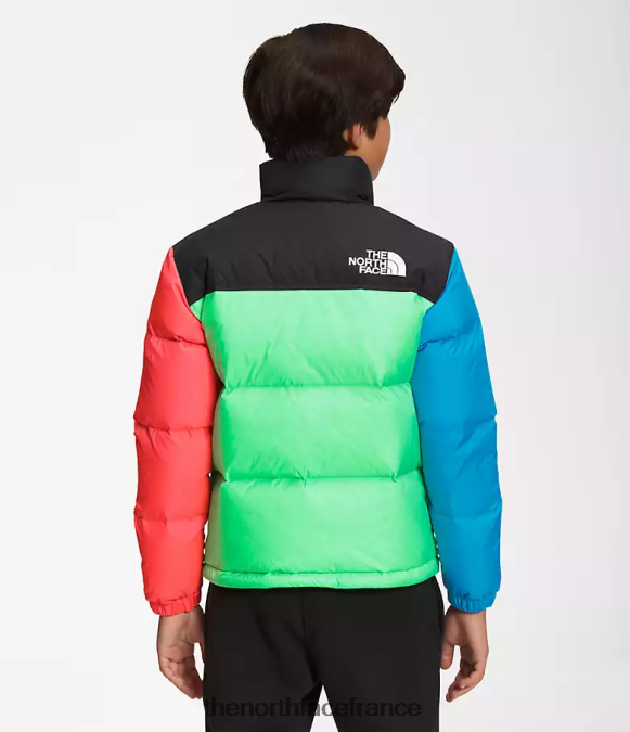 vêtements The North Face enfants veste nuptse rétro 1996 vert de chlorophylle ZPZRD340