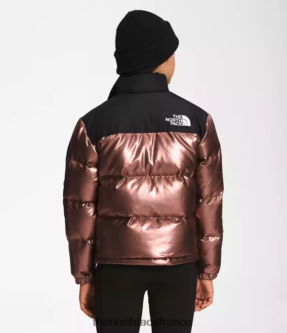 vêtements The North Face enfants veste nuptse rétro imprimée 1996 chêne foncé métallisé ZPZRD687