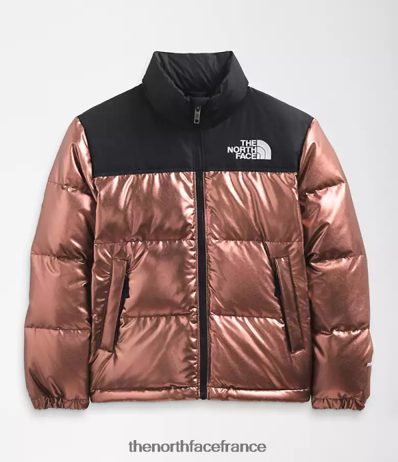 vêtements The North Face enfants veste nuptse rétro imprimée 1996 chêne foncé métallisé ZPZRD687