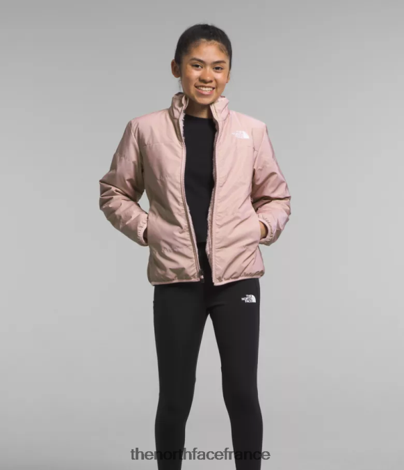 vêtements The North Face enfants veste réversible Mossbud mousse rose ZPZRD1153