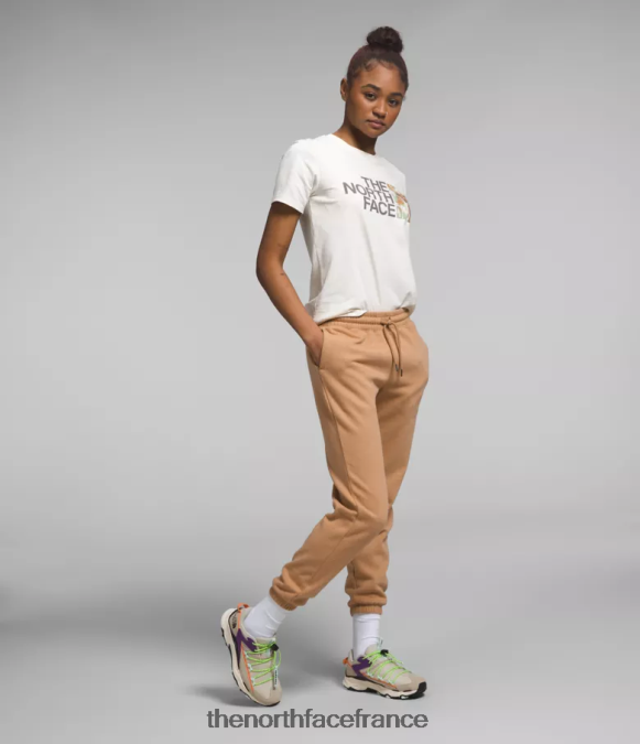 vêtements The North Face femmes pantalon de survêtement en molleton à demi-dôme beurre d'amande/tnf blanc ZPZRD977