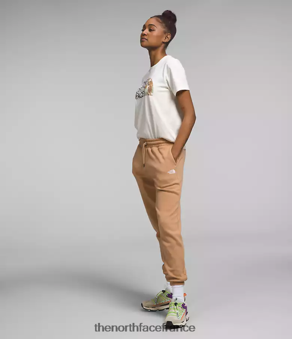 vêtements The North Face femmes pantalon de survêtement en molleton à demi-dôme beurre d'amande/tnf blanc ZPZRD977