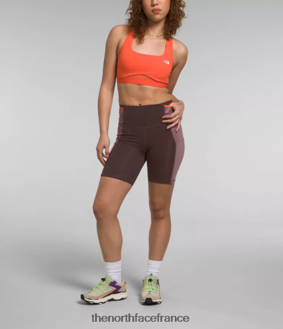 vêtements The North Face femmes short de vélo trailwear qtm brun charbon/gris fauve ZPZRD903
