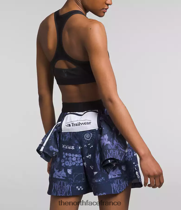 vêtements The North Face femmes short trailwear okt trail imprimé remix nature summit marine ZPZRD625