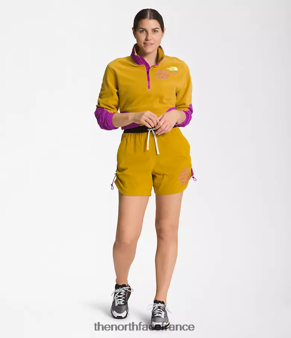 vêtements The North Face femmes short trailwear okt trail jaune bois de flèche/blanc gardénia ZPZRD626