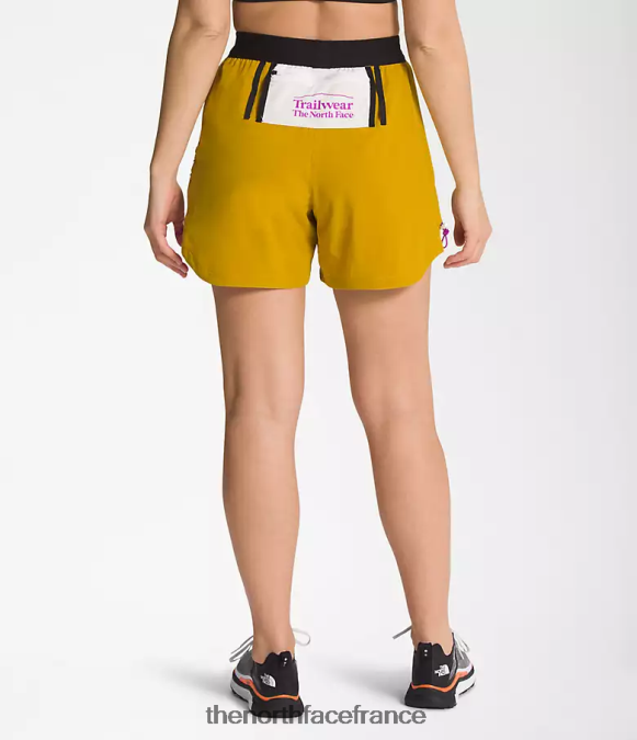 vêtements The North Face femmes short trailwear okt trail jaune bois de flèche/blanc gardénia ZPZRD626