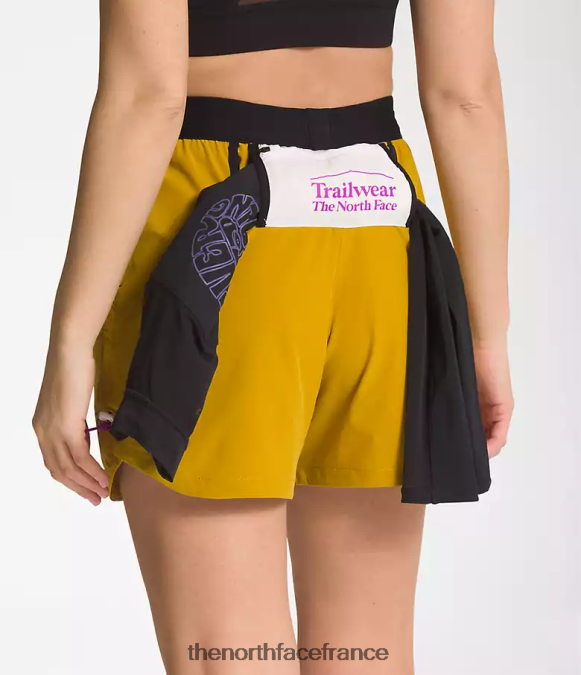 vêtements The North Face femmes short trailwear okt trail jaune bois de flèche/blanc gardénia ZPZRD626