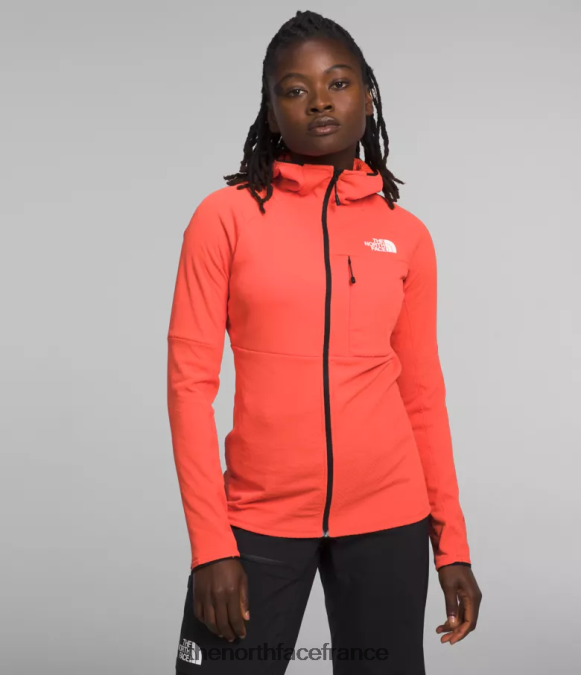 vêtements The North Face femmes sweat à capuche entièrement zippé Summit Series Futurefleece orange rayonnant ZPZRD741
