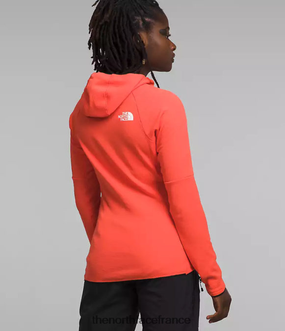 vêtements The North Face femmes sweat à capuche entièrement zippé Summit Series Futurefleece orange rayonnant ZPZRD741
