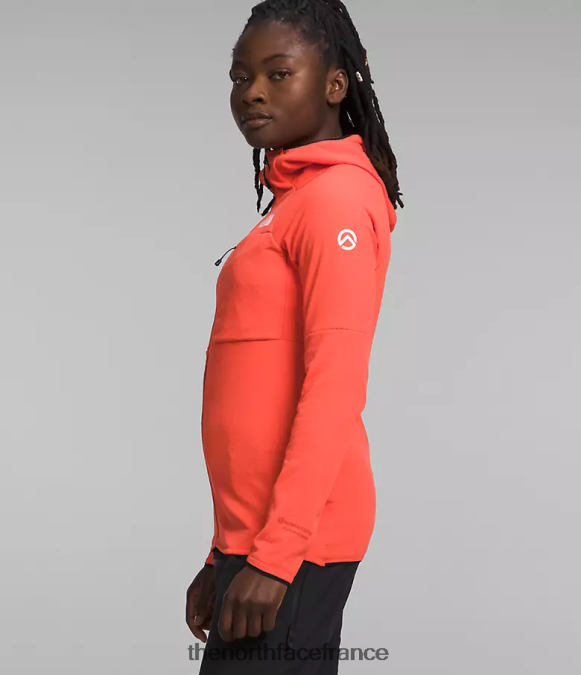 vêtements The North Face femmes sweat à capuche entièrement zippé Summit Series Futurefleece orange rayonnant ZPZRD741