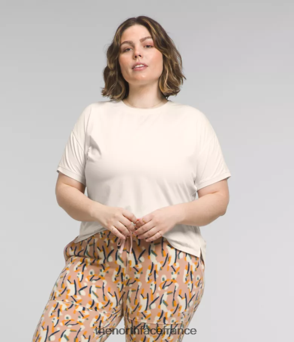 vêtements The North Face femmes plus dawndream à manches courtes gardénia bruyère blanche ZPZRD622