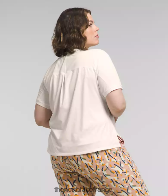 vêtements The North Face femmes plus dawndream à manches courtes gardénia bruyère blanche ZPZRD622