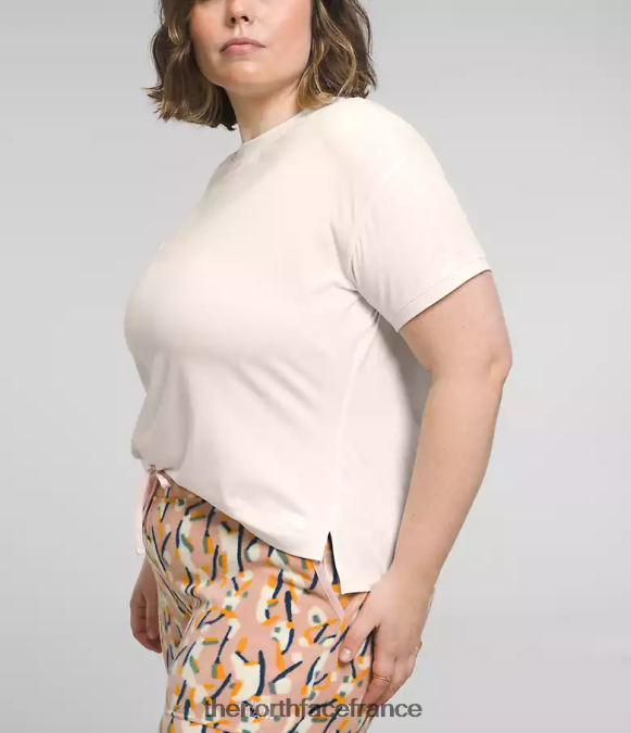 vêtements The North Face femmes plus dawndream à manches courtes gardénia bruyère blanche ZPZRD622